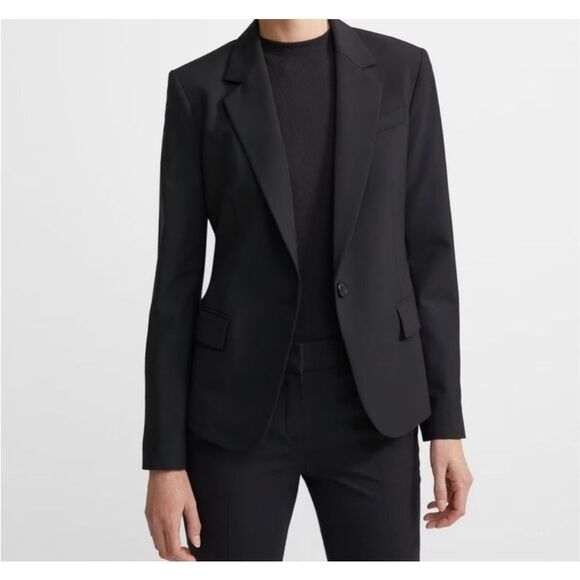 Black Blazer Theory Quality luxury minimalist Black 8 capsulewardrobe - Picture 2 of 15